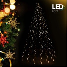 Toboli vlaggenmast lichtketting 10x8m buitenverlichting met 360 LED's warm wit voor kerstboom