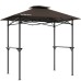 Barbecuepaviljoen in koffie 245 x 152 x 242 cm, BBQ-paviljoen met rookafvoer,