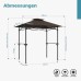 Barbecuepaviljoen in koffie 245 x 152 x 242 cm, BBQ-paviljoen met rookafvoer,